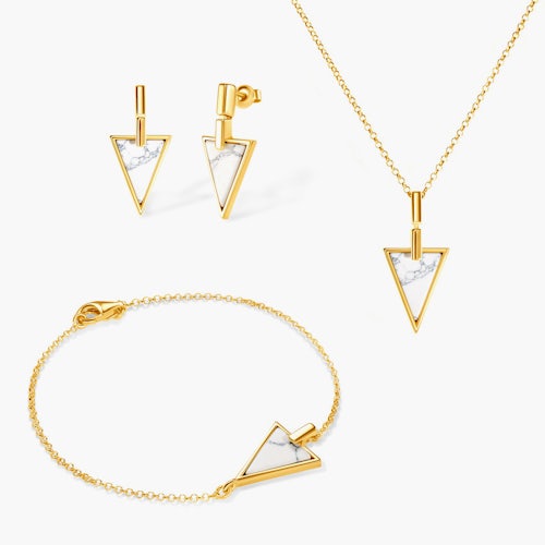 Komplet biżuterii Savicki: srebro pozłacane, howlity